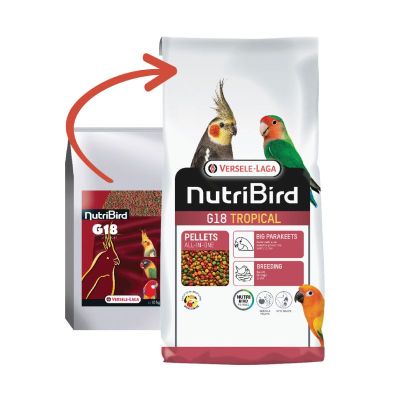 NutriBird G18 Tropical อาหารนกอัดเม็ดสูตรสำเร็จ สำหรับนกขนาดเล็ก-กลาง แบ่งขาย