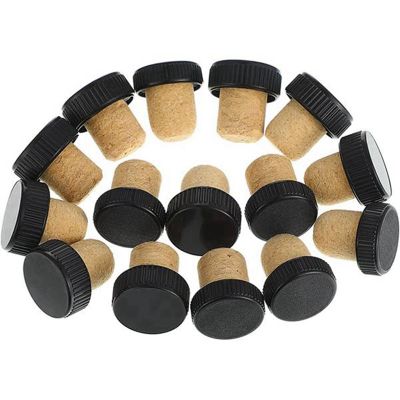 50Pcs Cork Plugs Cork Stoppers Tasting Corks T-Shape Wine Corks with Plastic Top Wooden Wine Bottle Stopper Bottle Plugs