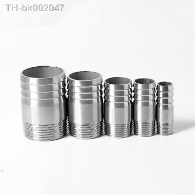 ✈♝™ 1/8 1/4 3/8 1/2 BSP Male Thread Hose Tail Barb 304 Stainless Steel Threaded Pipe Fitting Connector Coupler For Water Oil Air