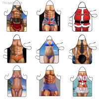 ✼┅ Funny Muscle Man Creativity Kitchen Apron for Men Women Home Cleaning Apron Baking Accessories Tablier Cuisine Delantal Cocina