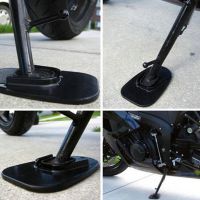 รถจักรยานยนต์จักรยาน Kickstand Side Kick Stand Pad แผ่นฐานสำหรับ Yamaha Honda Harley