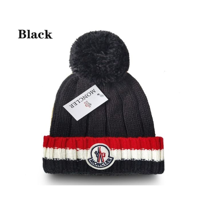 หมวกถักผ้าขนสัตว์แฟชั่น-moncler