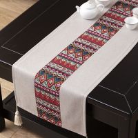 Table Linen Table Runner โบฮีเมียนย้อนยุคโต๊ะอาหารผ้าปูโต๊ะชาติพันธุ์โต๊ะกาแฟผ้าปูโต๊ะกลมสี่เหลี่ยมผ้าคลุมโฮมสเตย์อินน์