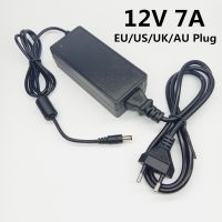 【Stylish】 อะแดปเตอร์แปลงไฟ12 V 7A 12 V 12 V AC เป็น DC,อะแดปเตอร์แปลงไฟแบบสวิตชิ่ง12V7A EU UK AU สายปลั๊ก5.5มม. X 2.5มม.