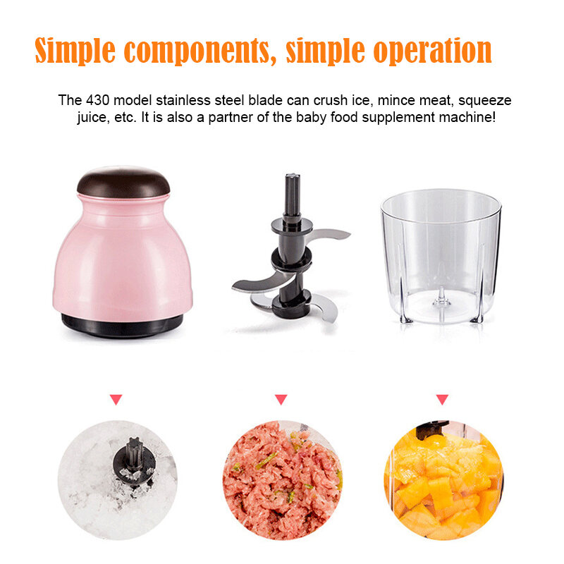 350W 600L Capsule Cutter Mini Electric Meat Grinder Hand Mixer Blender Chopper Vegetable Chopper Mincer