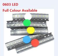 【☊HOT☊】 QFERF SHOP 100ชิ้น0603สีแดงสีเหลืองสีเขียว Led แบบ Smd สีฟ้าขาวแบบอบอุ่นสีส้มสีม่วงไดโอดเปล่งแสงลูกปัดคุณภาพสูงสดใสสูง