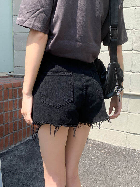 womens-ultra-high-waist-denim-shorts-summer-2022-new-black-loose-slimming-thin-hot-girl-a-word-wide-leg-shorts