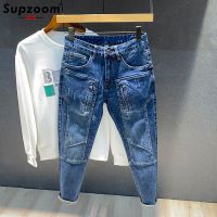 【YD】 Supzoom New Arrival Hot Sale Top Fashion Fly Stonewashed Patchwork Denim Pockets Cotton Jeans Men