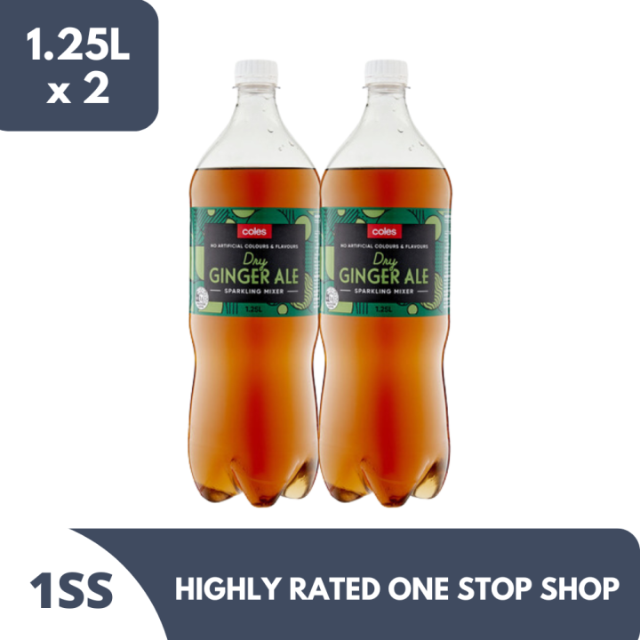 Coles Dry Ginger Ale Sparkling Mixer 1.25L x 2 Lazada PH