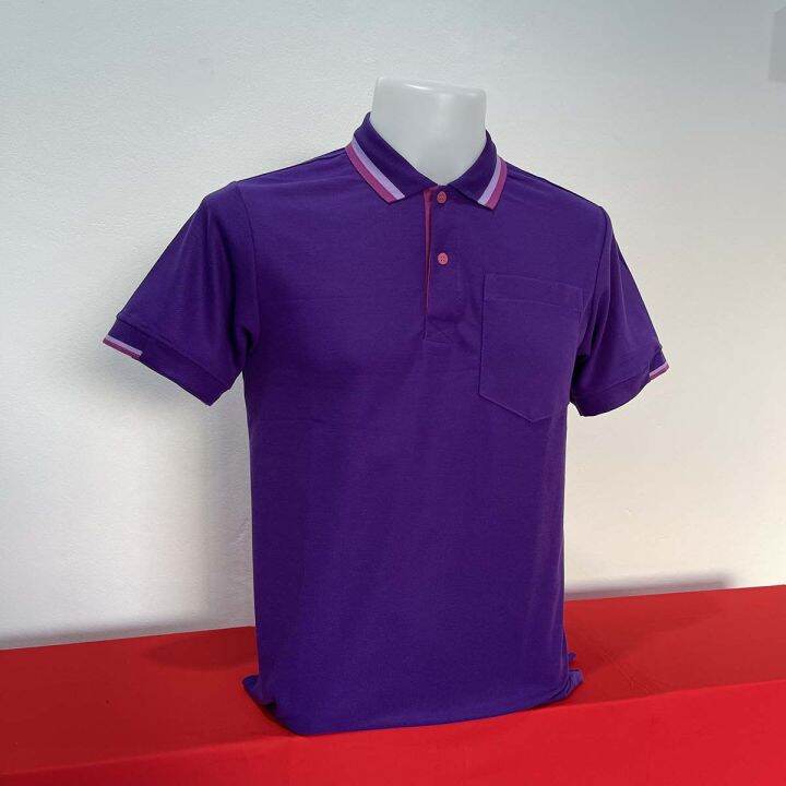 polo-shirt-แบบหญิง-สีม่วงคอคลีป-ม่วงอ่อน-เนื้อผ้านุ่ม-สินค้ามีทั้งแบบหญิง-และแบบชาย-มีบริการส่งเก็บเงินปลายทาง