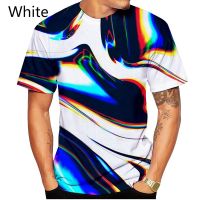 NEW Mens And Womens Latest 3d Rainbow Tight Print Black And White Dizziness Hypnotic Short Sleeved T-shirt 3d Top Sweater Xs-5xl