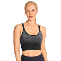 CRZ YOGA Womens Wirefree Padded Yoga Bras Strappy Sexy Longline Sports Bra Crop Tops