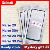 Salmatt กระจกด้านนอกหน้าจอด้านหน้ามีกาวโอก้าสำหรับ Realme Narzo 20 /Narzo 30A/Narzo 20 Pro/narzo 30 Pro หน้าจอ LCD แบบสัมผัสตัวเปลี่ยนกระจกด้านนอก