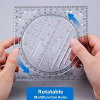 Multifunction Rotatable Ruler Drawing Template Art Design Geometry Drafting Triangular Protractor Measuring Scale Ruler Rulers  Stencils