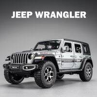 [AhQ ornaments] รถจี๊ป1:22 Wrangler Rubicon หุ่นอัลลอยรถของเล่นหล่อโลหะดึงกลับเสียงและลูกบอลลอยได้มีไฟสำหรับเด็กยานพาหนะ