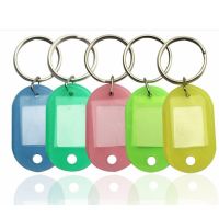 【DT】 hot  40 Pcs Key Rings Keychain ID Key Tags Labels With Metal Ring Key Tag Plastic Mixed Colors Numbered Name Baggage Tag School Tool