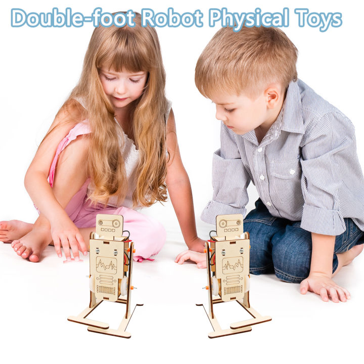 microgood-หุ่นยนต์การสาธิตการสอนสองเท้าหลากสีไม้ของเล่นรุ่นใหม่พัฒนาสติปัญญาของเล่นเด็กของเล่นเชิงกายภาพ1ชุด