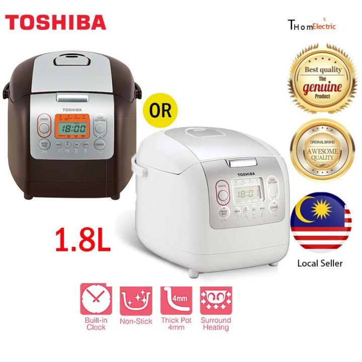 Toshiba 1.8L Digital Rice Cooker RC18NMFIM (white/brown) | Lazada