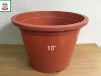 กระถางต้นไม้สีส้ม/กระถางต้นไม้พลาสติกสีส้ม/Orange Flower pot/Plant pot  10  inch