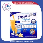 Sữa Ensure nước hương Vani Ensure Original Vanilla 237ml Thùng 16 chai