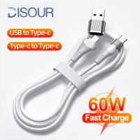 [2023ใหม่] 2 In 1 60W สายชาร์จ USB อย่างรวดเร็วชนิด C ไปยัง USB C ถักสายชาร์จสำหรับ Xiaomi ที่ชาร์จ Huawei ที่มีการส่งข้อมูล