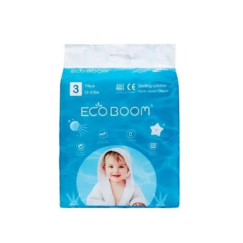 ECO BOOM MEDIUM Biodegradable PlantBased Tape Diapers 74 pcs Lazada PH