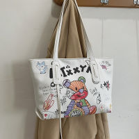 Cartoon Printed Women Tote Bags Luxury Handbag Women Shoulder Bags Designer Pu Leather Female Travel Top-handle Bags Sac a Main