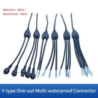 IP67 Waterproof Cable Connector 2Pin 3 Pin 4 Pin Y-type Connectors Plug Outdoor Lamp Male and Female Electrical Wire Splitter