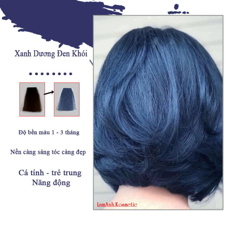 Không còn phải lo lắng về kiểu tóc nhàm chán và đơn điệu với thuốc nhuộm tóc xanh dương đen khói. Hãy xem hình ảnh để thấy sự đột phá và tinh tế của màu sắc này trên tóc bạn.
