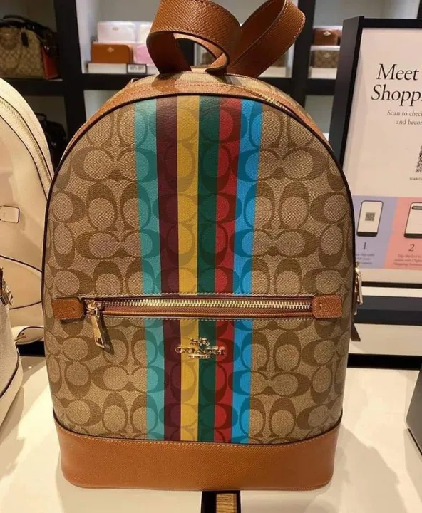 Original C5795 Coach Kenley Backpack in Signature Canvas with Stripe