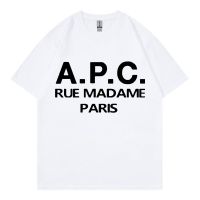 New Men T Shirts Hip Hop Fashion Oversized Apc Print Short Sleeve T Shirt Clothes Korean Harajuku Summer Retro Tees Streetwear