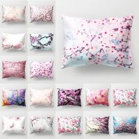 ☢♠ Elegant Fashion Living Room Rectangular Sofa Cushion Cover Colorful Flower Branch Art Bedroom Decorative Pillow Cover