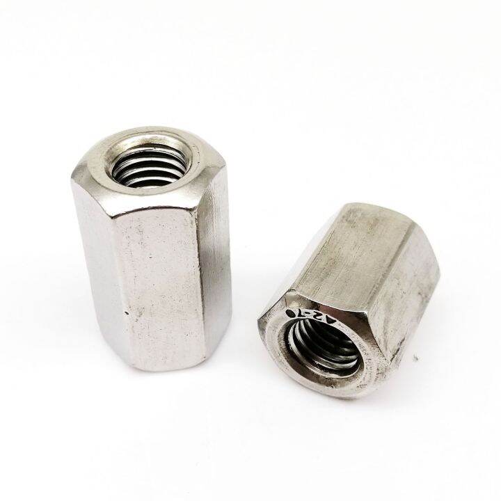 m3-m4-m5-m6-m8-m10-m12-304-a2-stainless-steel-hexagon-hex-extend-long-lengthened-rod-connector-joint-sleeve-tubular-coupling-nut