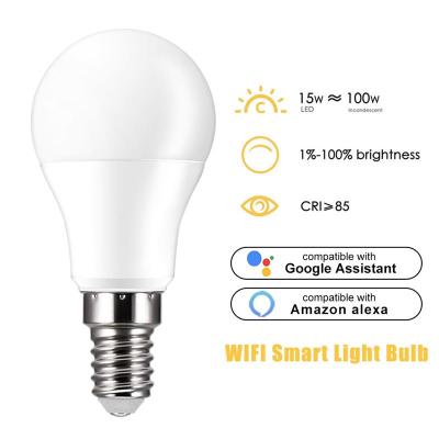 Smart WiFi Light bulb 15W การควบคุมด้วยเสียง Magic Light หลอดไฟโคมไฟปลุกเข้ากันได้กับ Alexa และ Google Assistant