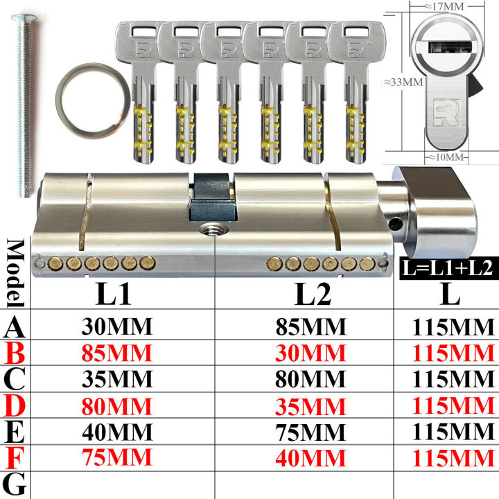 ปรับแต่งกุญแจเดียวกันเพื่อเปิดประตูกระบอกทั้งหมดมาตรฐานยุโรปที่มีคุณภาพสูงล็อคกระบอก11-pin-ล็อคประตูป้องกันการโจรกรรม