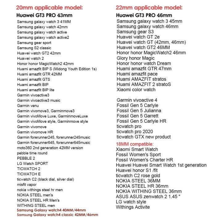 สายรัดเหล็กสแตนเลส20-22มม-สำหรับ-watch5-samsung-galaxy-45มม-46-42มม-คลาส44-40มม-สำหรับ-huawei-gt3-pro-46มม-สำหรับ-carterfa-สายนาฬิกาโลหะ-seiko