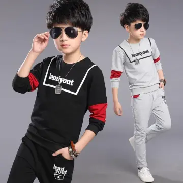 Boys Sets Autumn Sport Suits Big Boys Alphabet Boys Kids Track Sets Black  Gray Color 4 12 14 Ages Girls Clothes 10 12 Year T200103296K From 31,81 € |  DHgate