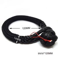 pair of 9mm*120mm black Soft Shackles,Synthetic Shackle Rope Shackle,Synthetic Winch Cable Rope,UHMWPE Shackles