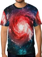 ALAZA 3D Galaxy and Nebula Mens Short Sleeve T Shirt Casual Crew Neck Tee