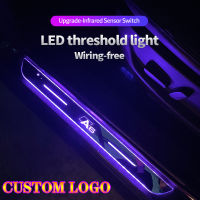 Customized Car Welcome Door illuminated Sill Light Logo Lamp LED Car Scuff Plate Pedal For Audi A1 A3 A4 A5 A6 A7 A8 Q2 Q3 Q5 Q7