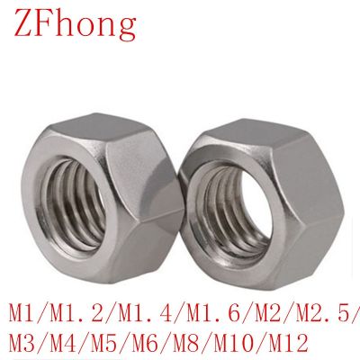 5-50PCS DIN934 m1 m1.2 m1.4 m1.6 M2 M2.5 M3 M4 M5 M6 m8 m10 m12 Stainless Steel Hex Nut Nails  Screws Fasteners