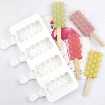 hot【cw】 4 Cavities Maker Silicone Mold Popsicle Tray Homemade Cheese Pudding Gifts Accessories