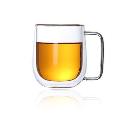 【CW】❁☬  Wall Glass Mug Resistant Beer Cup Cold Beverage Transparent Drinkware