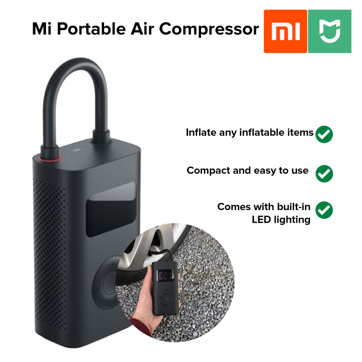 Xiaomi Mi Portable Electric Air Compressor Smart Portable Digital Tire  Pressure Detection Electric Inflator Pump for Bike Motorcycle Car  Ball (CHINESE VERSION) Lazada PH