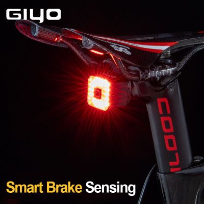 ❒■❒ GIYO Smart Auto Bicycle Brake Light Tail Rear Sensing Light USB Cycling Light Bike Lamp Stop LED Back Rechargeable Waterproof