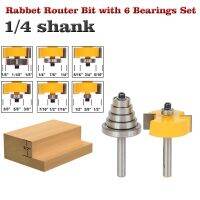 รอยบากเราเตอร์ดอกสว่านที่มี6ชุดตลับลูกปืน-1/2Quot; H-1/4Quot; เครื่องมือคัตเตอร์สำหรับงานไม้เครื่องตัดเดือยงานไม้
