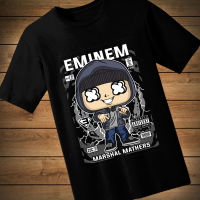 #059 เสื้อยืดลายการ์ตูน EMINEM เสื้อยืดสีดำ เสื้อใส่เล่น เสื้อยืด เสื้อคอกลม ใส่สบาย เสื้อสกรีน เสื้อสั่งทำ เสื้อยืดแขนสั้น เสื้อเท่