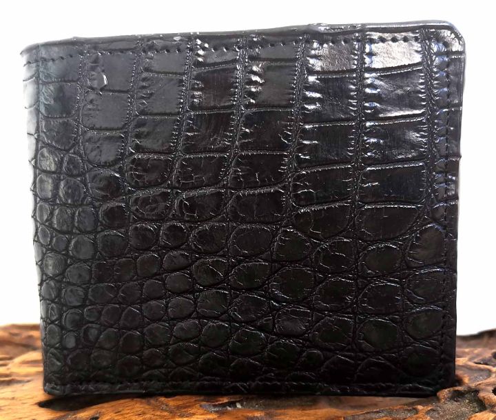 exotic-leather-กระเป๋าหนังจระเข้าแท้-สีดำ-สุดยอดของกระเป๋าสตางค์-เป็นหนังจระเข้ทั้งภายนอกและภานใน
