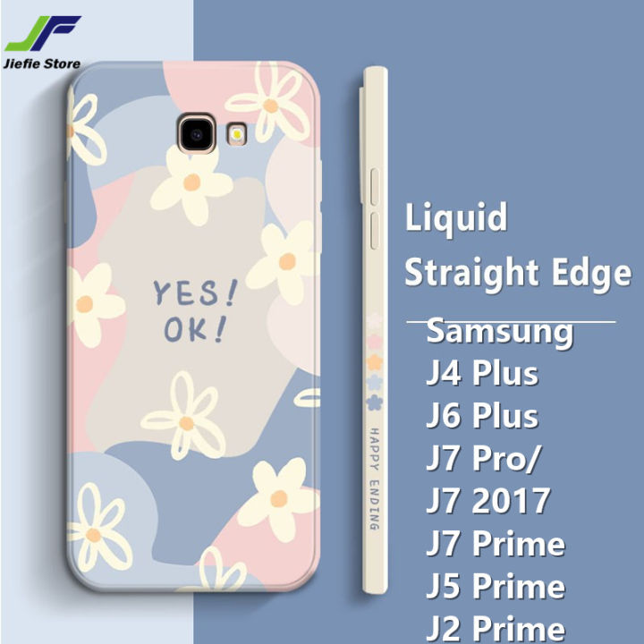 jiefie-ดอกไม้โทรศัพท์กรณีสำหรับ-samsung-galaxy-j4-plus-j6-plus-j7-prime-j2-prime-s21-ultra-s22-ultra-s23-ultra-แฟชั่นที่มีสีสันจับคู่นุ่ม-tpu-ตรงขอบ