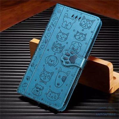 Xiaomi 13 Pro Xiaomi 13 Lite เคสเคสโทรศัพท์ไอโฟนแบบหนังกระเป๋าสตางค์หนังแบบพับแมวและสุนัขลายนูนน่ารักปกหนัง PU พรีเมี่ยม